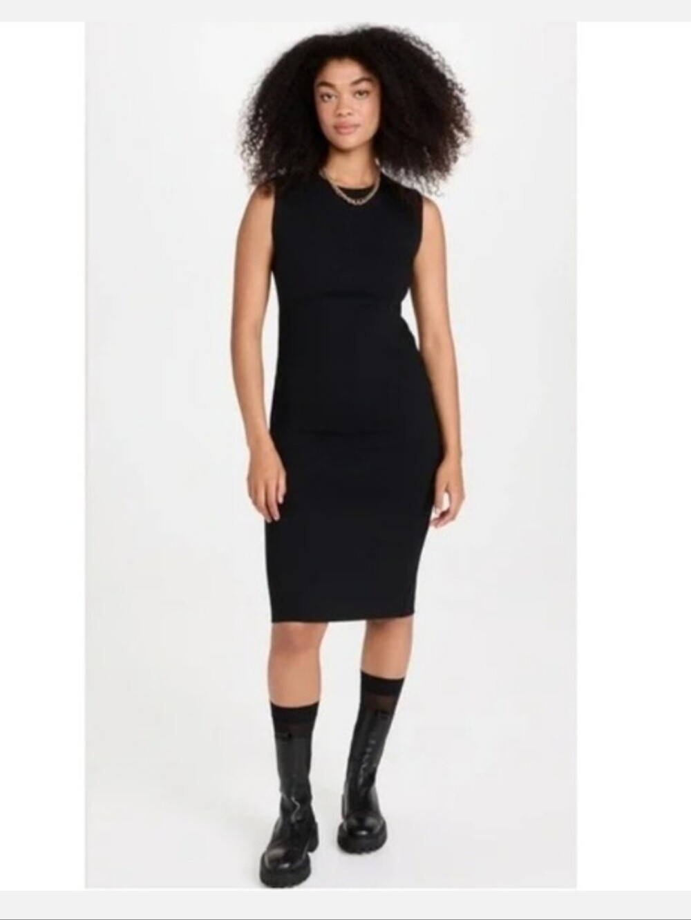 Spanx The Perfect Fitted Sleeveless Sheath Dress Classic Black Sz S - Picture 2 of 16